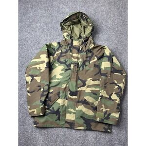 Mens Military ECWCS Woodland Camouflage Cold Weather Parka, Size M Short